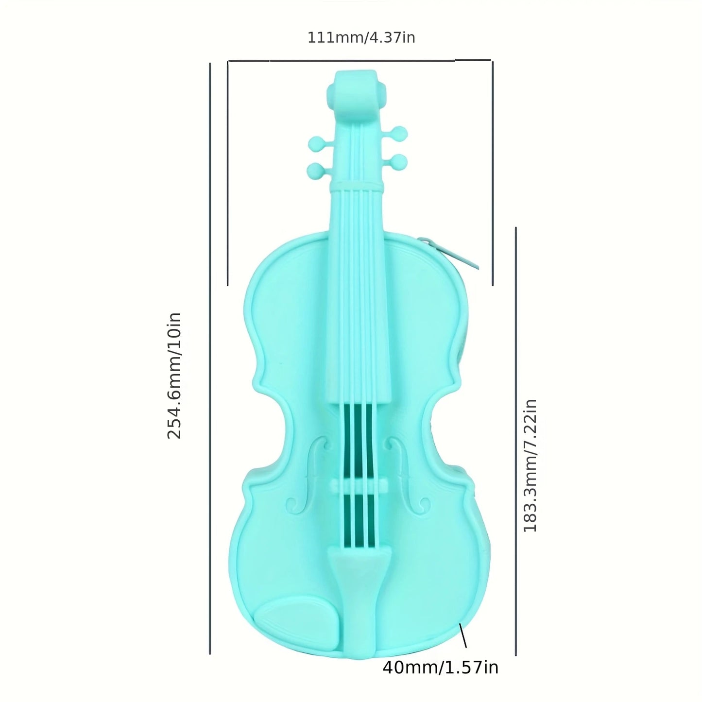 Violin Pencil Case – Silicone Pen Box & Makeup Pouch
