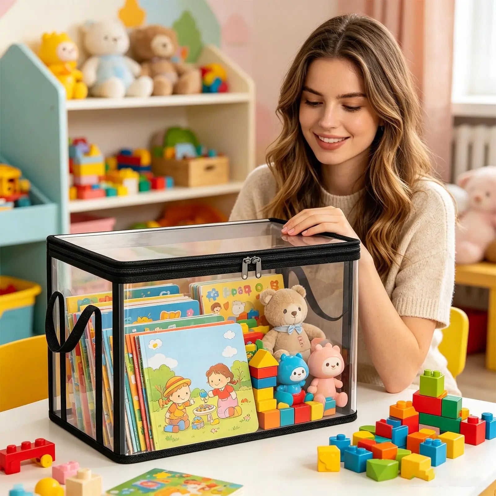 Clear Stackable PVC Storage Box – Large Dustproof Bin Storage Box Peaceful Pleasures Health and Wellness