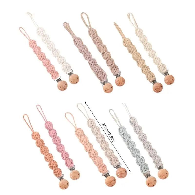 Baby Pacifier Clip Chain Holder 2-Pack – Safe & Soft Strap