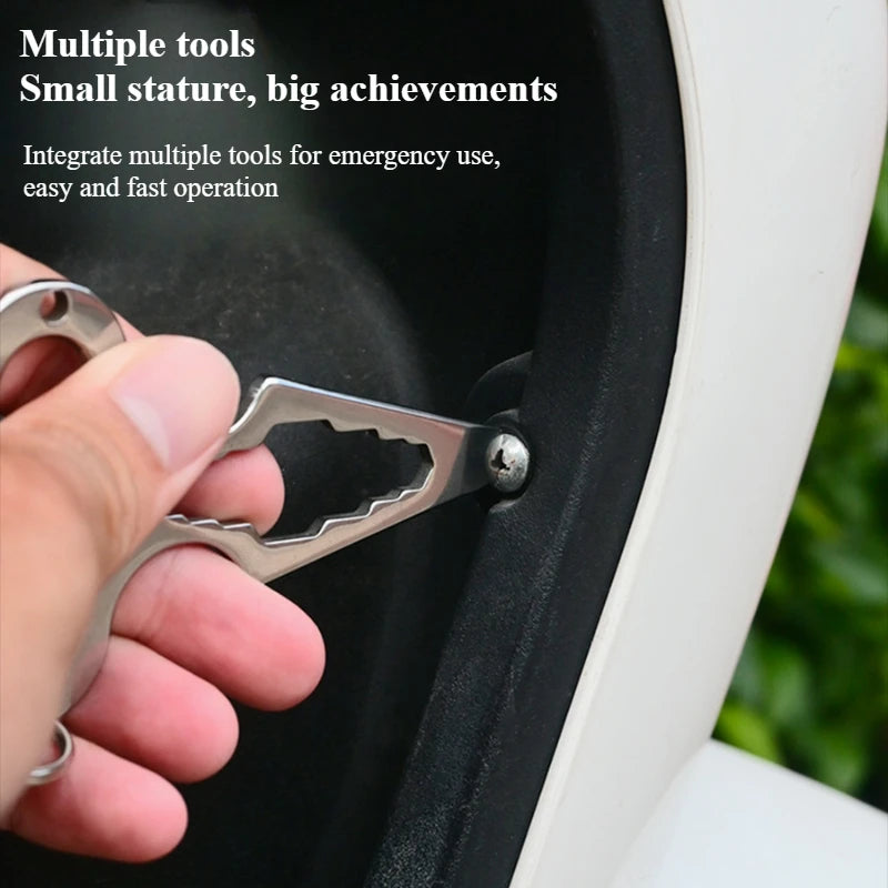 EDC Stainless Steel Multitool Keychain | Bottle Opener & Spike EDC Multitool Keychain Peaceful Pleasures Health and Wellness