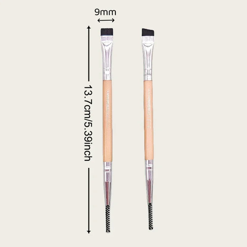 2-in-1 Eyebrow & Eyelash Comb Makeup Brush Set Dual Ended Flat/Angled Spoolie Brush Makeup Tool for Eyebrows And Lashes Peaceful Pleasures Health and Wellness