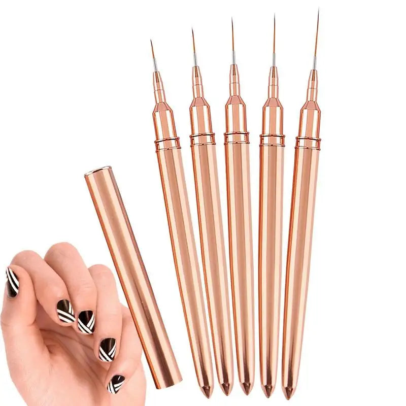5-Piece Nail Art Liner Brush Set | Striping & Detail Brushes
