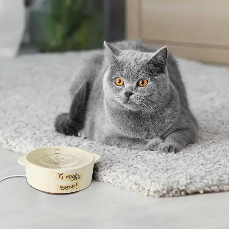 Heated Water Bowl for Dog Ceramics Pet Heating Bowl Constant Temperature Automatic Waterer for Dogs Cats Rabbits Birds Chickens Peaceful Pleasures Health and Wellness