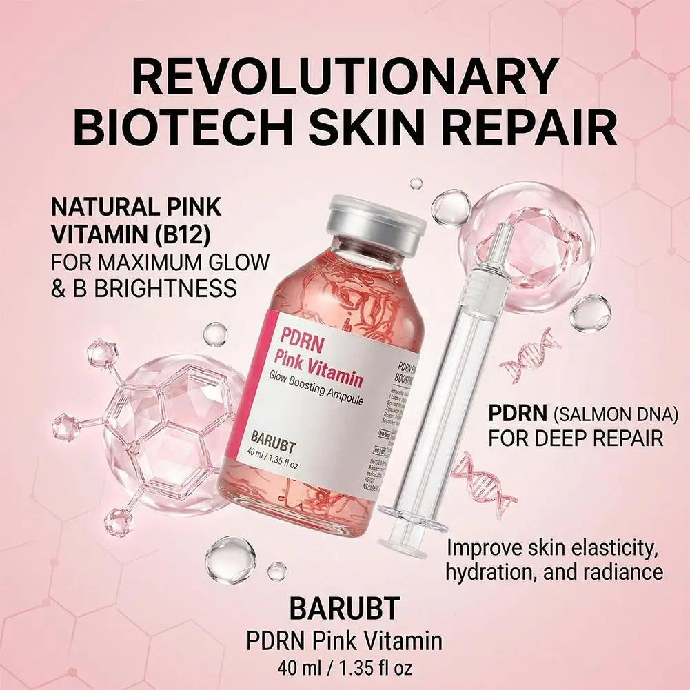 Collagen Silk Peptide Peptide Pink PDRN Glow Intensive Ampoule Intensely Hydrating, Lifting And Firming Increase Skin Elasticity Peaceful Pleasures Health and Wellness
