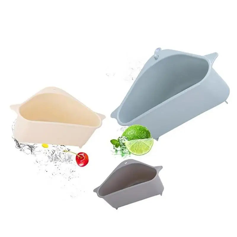 Kitchen Triangular Sink Strainer Drain Fruit Vegetable Drainer Sponge