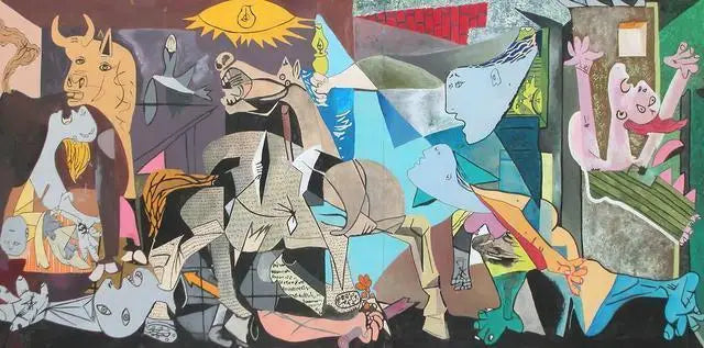 Abstract Wall Art Picture Picasso Famous Painting 《Guernica》Posters Canvas Painting for Modern Living Room Home Office Decor Peaceful Pleasures Health and Wellness 4 20x40cm