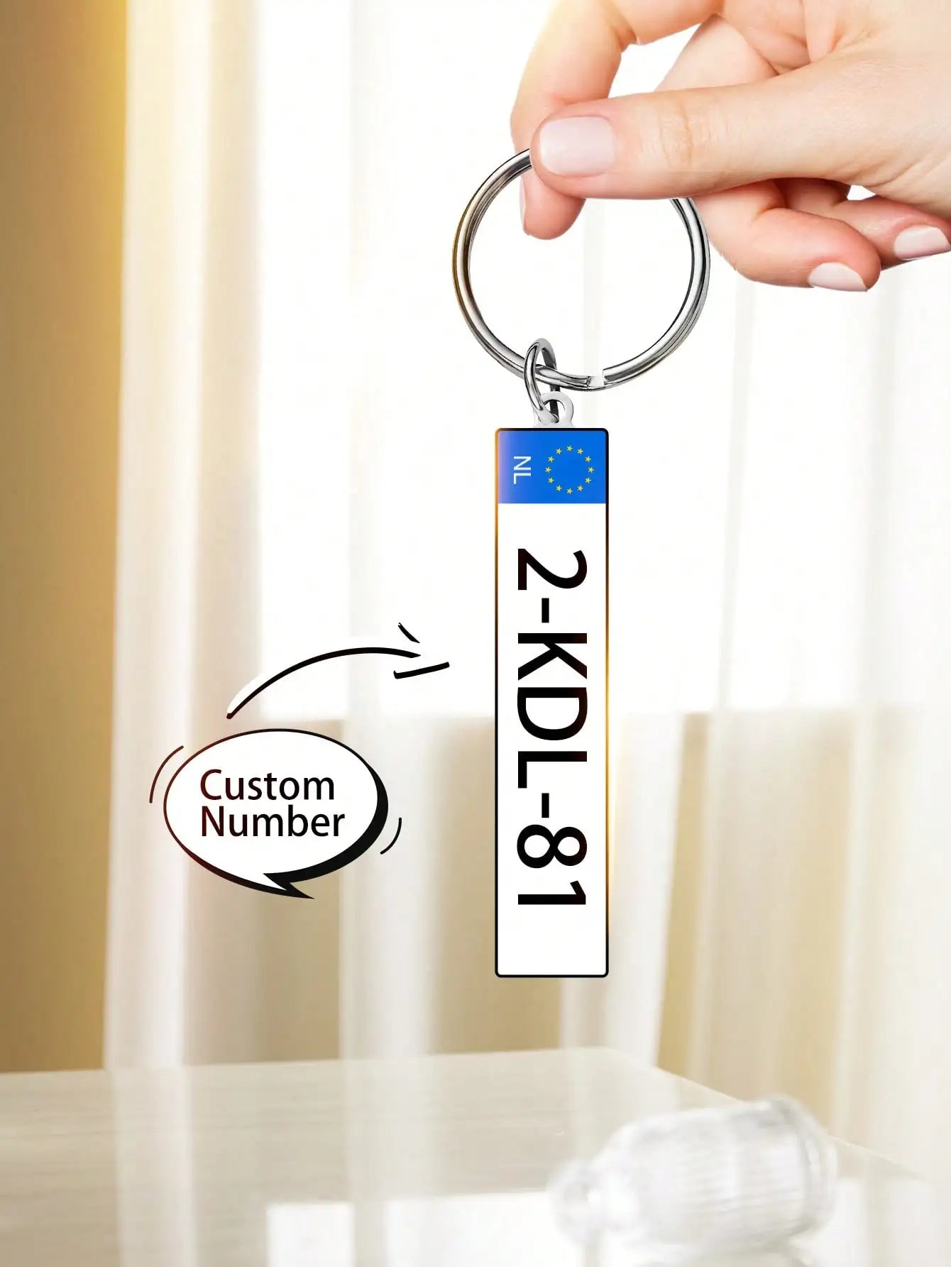 Custom Car License Plate Keychain Personalized Name Number Plate Acrylic Metal Keyring Gift for Dad Boyfriend Peaceful Pleasures Health and Wellness