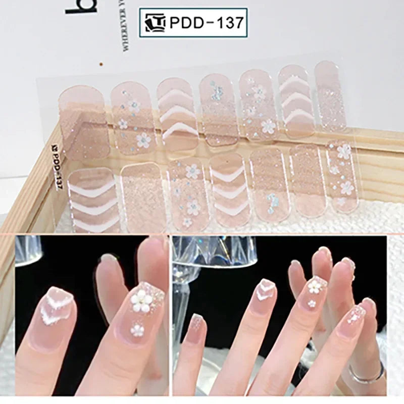 Self Adhesive Sparkling Glitter Full Cover Designer Art Nail Decoration Fashion Manicure Nail Stickers Peaceful Pleasures Health and Wellness PDD-137
