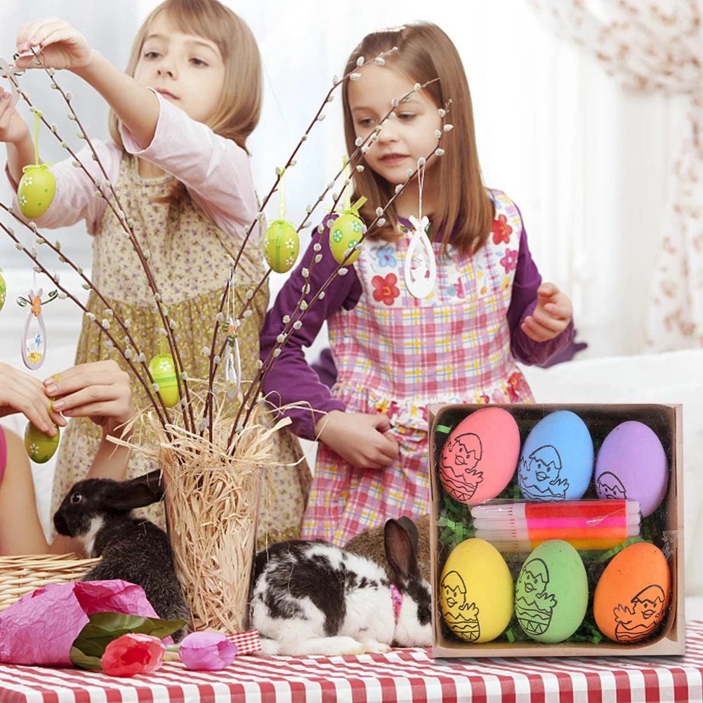 DIY Painting Easter Eggs with Paint Pen DIY Doodle Kit Easter Egg Coloring Craft Kit for Kids Party Favors Peaceful Pleasures Health and Wellness