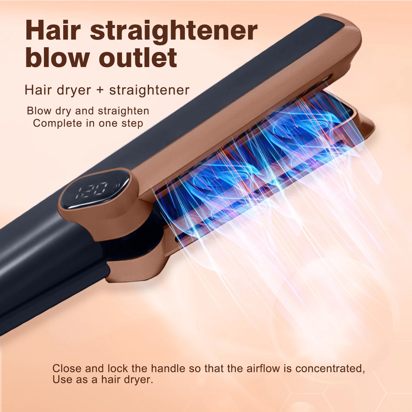 Multi Styler 2in1 LCD Display Hair Dryer Wet and Dry Hair Straightener Ion Portable Air Styling Hair Straighten Peaceful Pleasures Health and Wellness