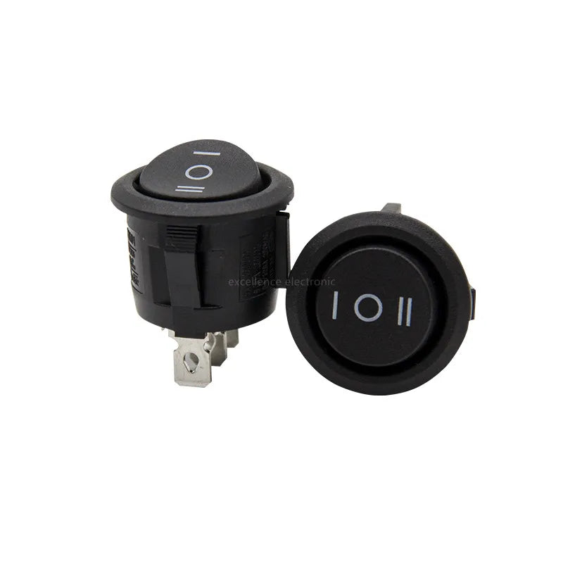 5PCS KCD1-105 23mm Round Rocker Switch 3 Position SPDT ON-OFF-ON Black Snap In Car Boat Trigger Peaceful Pleasures Health and Wellness