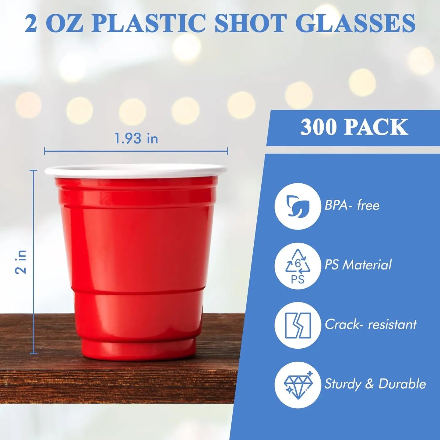 50 Pack 2OZ Mini Party Cups Plastic Shot Glasses Red Disposable Cups for Birthday Wedding Holiday Celebrating Graduation Party Peaceful Pleasures Health and Wellness