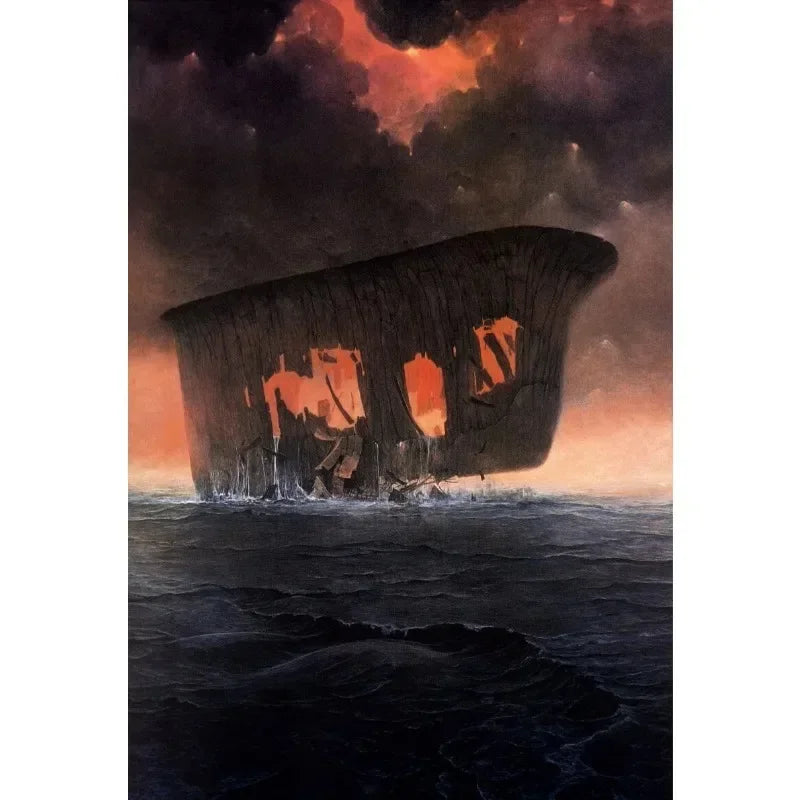Zdzisław Beksiński Artwork Polish Surreal Dark Poster Prints Canvas Painting Gothic Wall Art for Living Room Home Decor Mural Peaceful Pleasures Health and Wellness 6 40x50cm Unframed