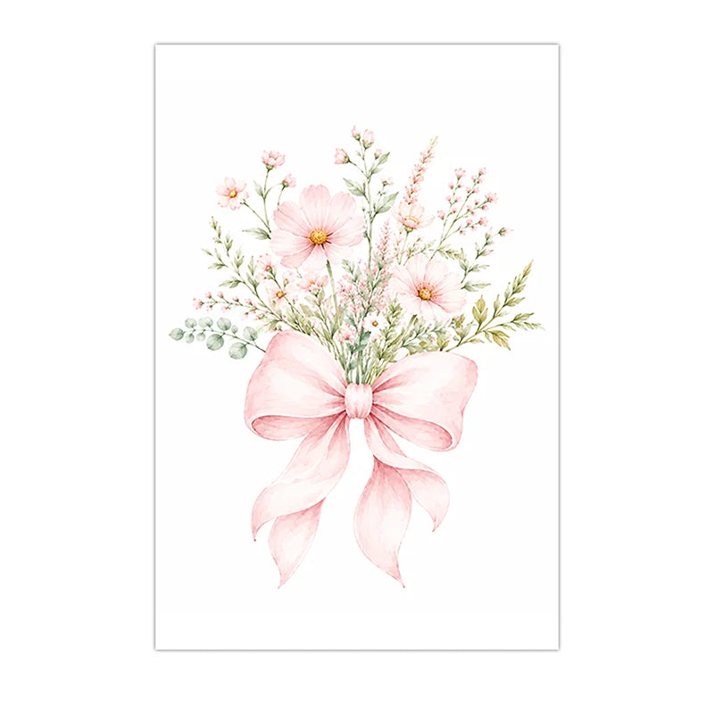 Custom Floral Alphabet Canvas Print | Pink Nursery Wall Art