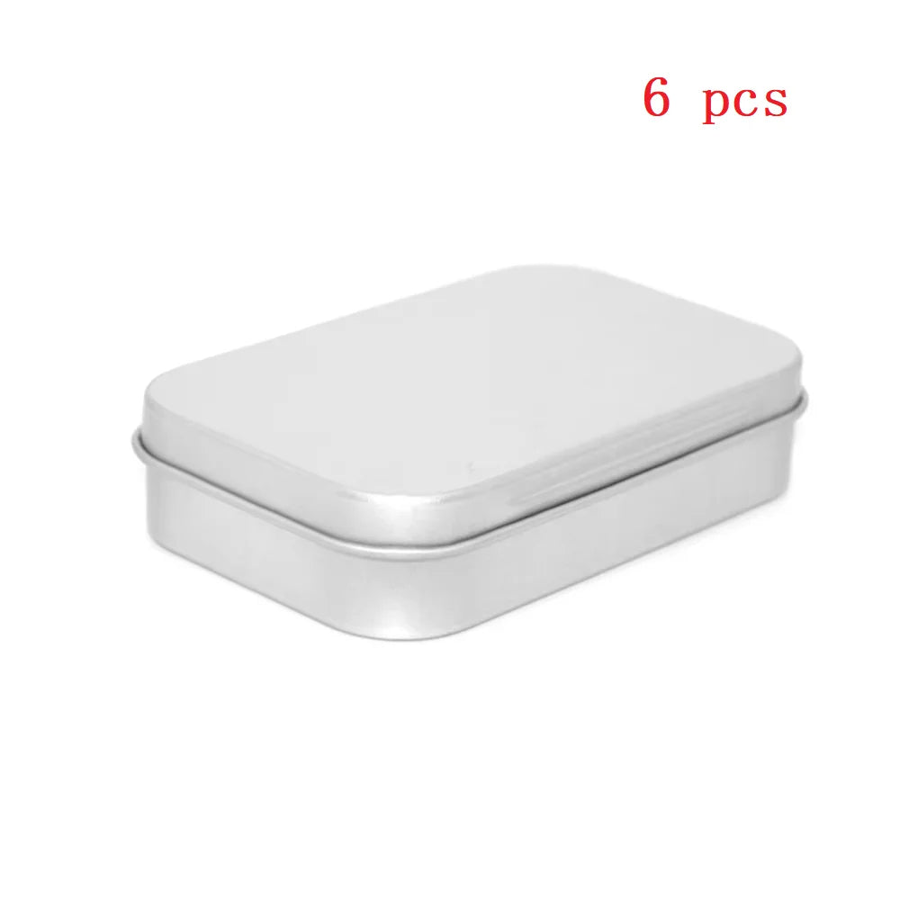 Metal Rectangular Empty Mini Tin Box Tinplate Push Candy Pill Cases Bins Jar Hinged Containers Small Organizer Storage Box Peaceful Pleasures Health and Wellness