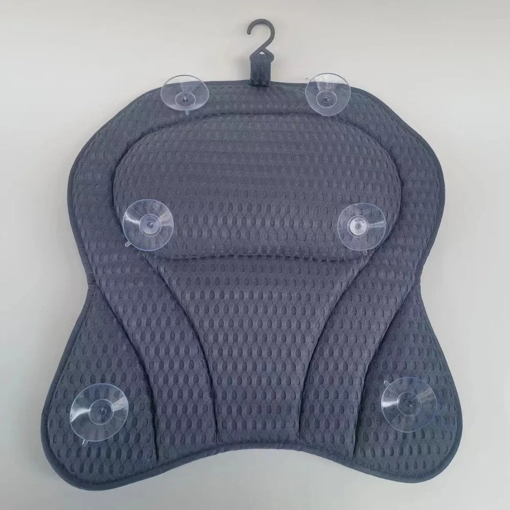 4D Mesh Bath Pillow – Non-Slip Suction Cups & Neck Support