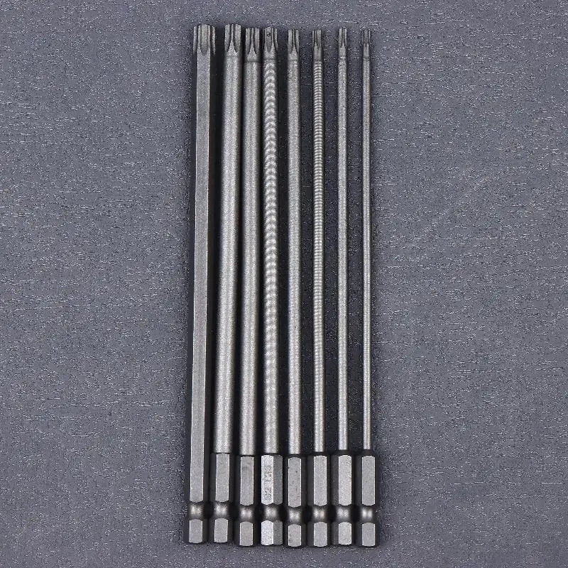 8Pcs/set 50mm/100mm/150mm S2 Steel Torx Screwdriver Bit Set 1/4 Inch Hex Shank Magnetic Star Bit T8-T40 For Drill Wrench Peaceful Pleasures Health and Wellness