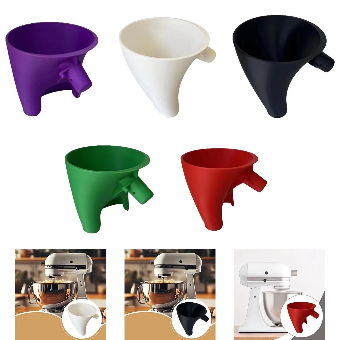 Stand Mixer Flour Funnel for 5-Qt KSM150 – No-Spill Pouring