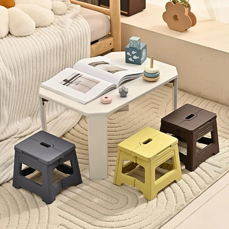 Lightweight Folding Step Stool – Non-Slip Plastic Kitchen Stool