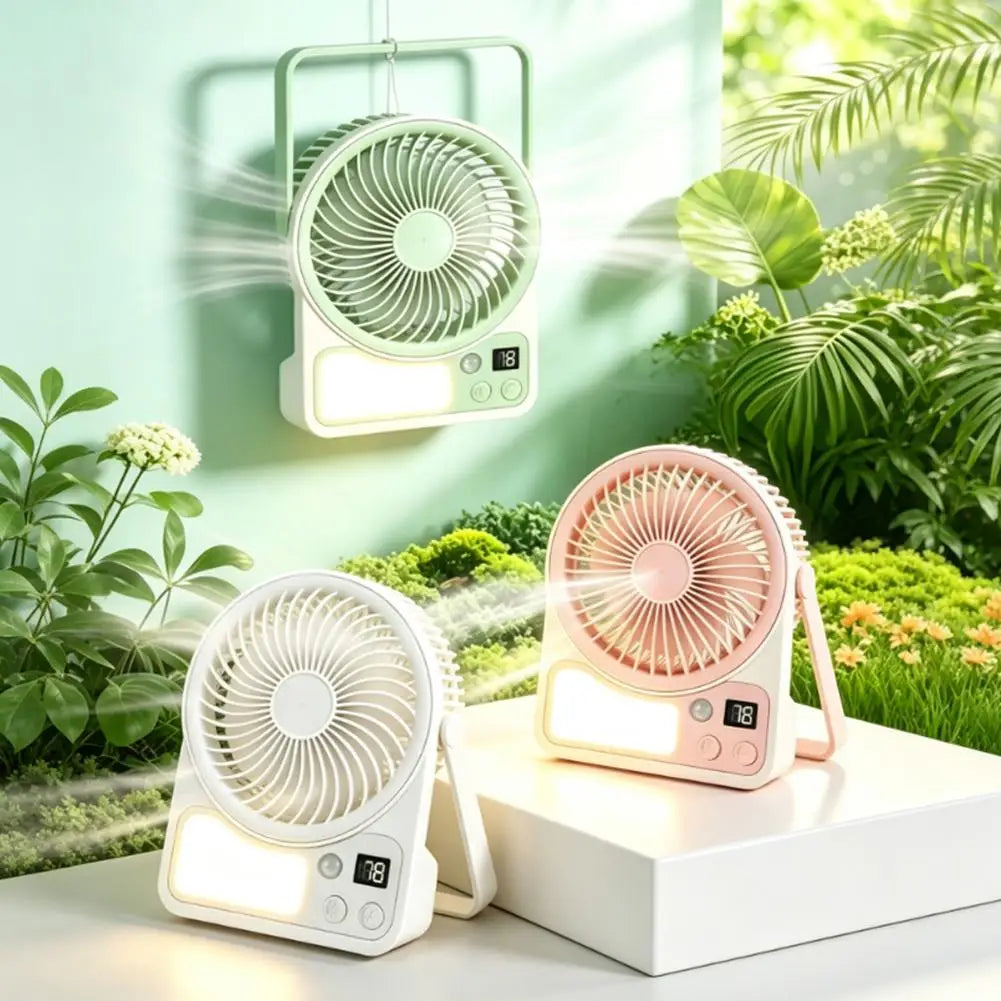USB Rechargeable Motion Sensor Fan with Light Portable Desk Fan for Dorm Bedroom Camping Quiet Small Fan Long Battery Life Auto Peaceful Pleasures Health and Wellness