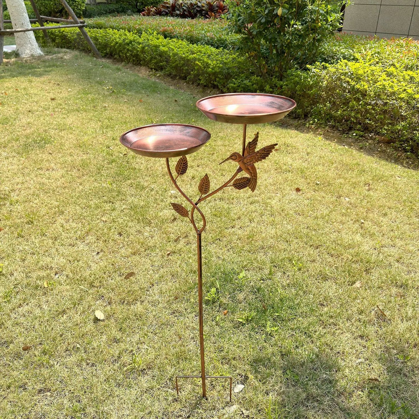 Rustproof Metal Bird Bath with Removable Bowl | Garden Decor