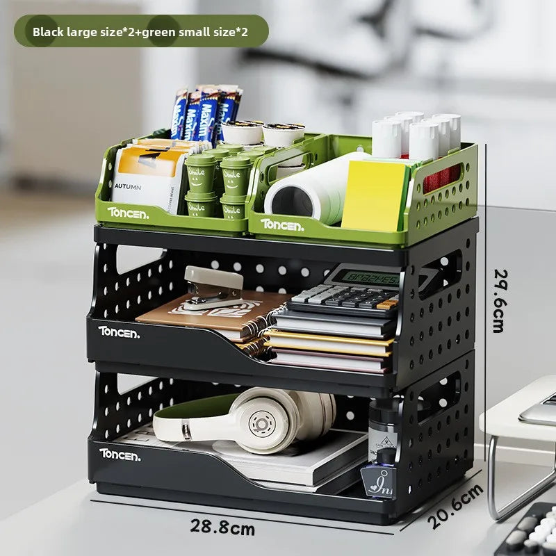 Foldable Desktop Organizer – Multi-Layer File & Book Storage