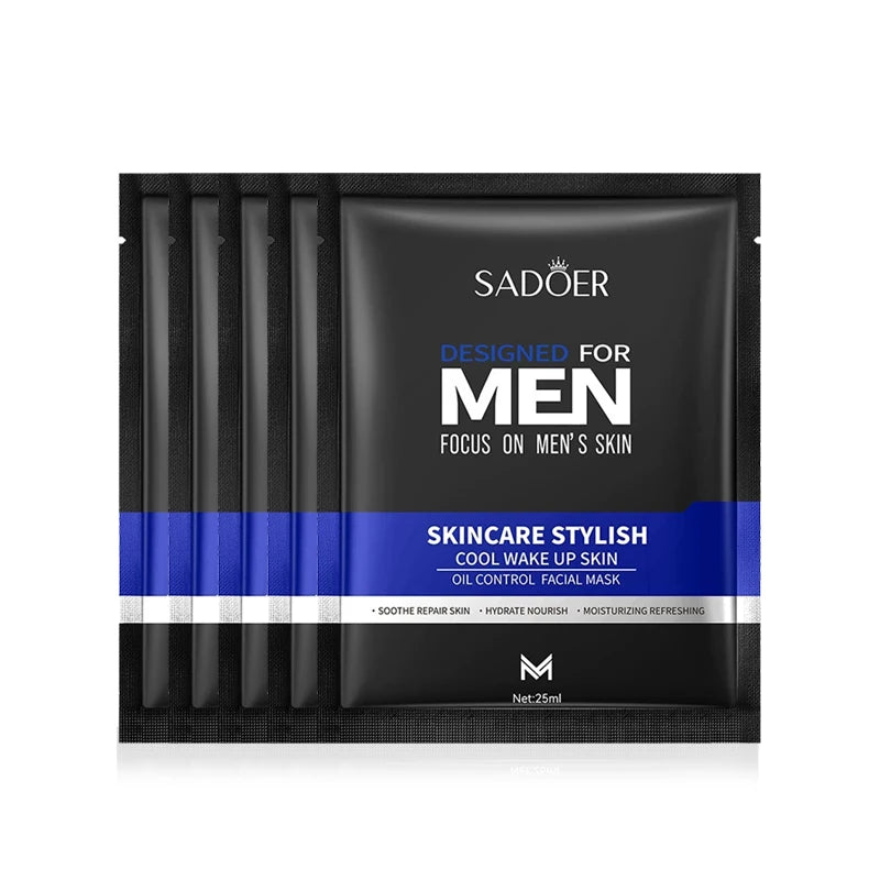 SADOER Men's Sheet Mask – Oil Control, Hydrating & Anti-Aging