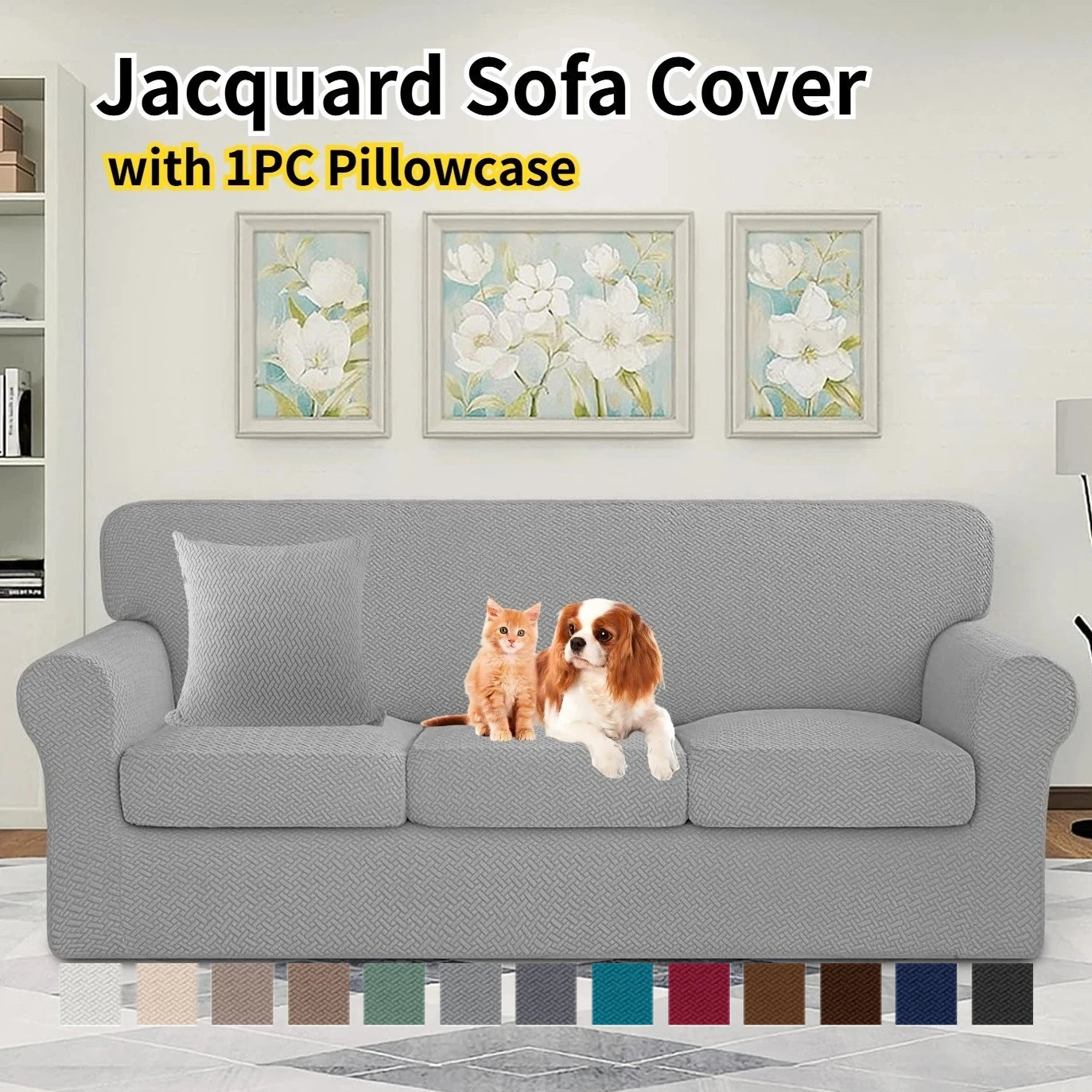 Stretch Thicken Couch Covers Jacquard Sofa Slipcover 1/2/3 Seater Cushion Couch Cover Elastic Sofa Cover Furniture Protector Peaceful Pleasures Health and Wellness