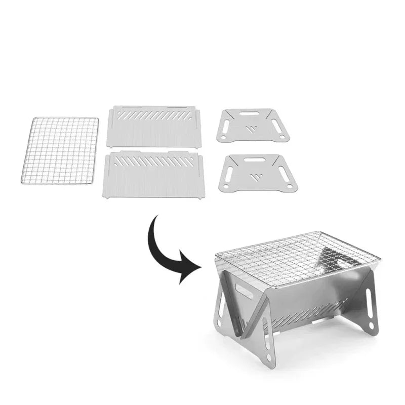 Charcoal Barbecue BBQ Grill Heating Furnace Folding Tourist for You Wood Stove Tools Ring Camping Rings Outdoor Grille 18 Belt Peaceful Pleasures Health and Wellness