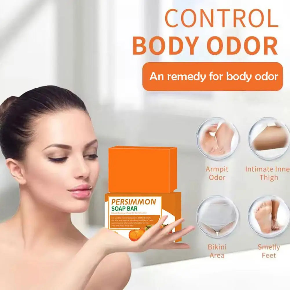 Hand Made persimmon soap bar Body Cleaning Lightening Dark Underarm Leg Body Cleansers Brightening Face Soap Tender Skin Care Peaceful Pleasures Health and Wellness