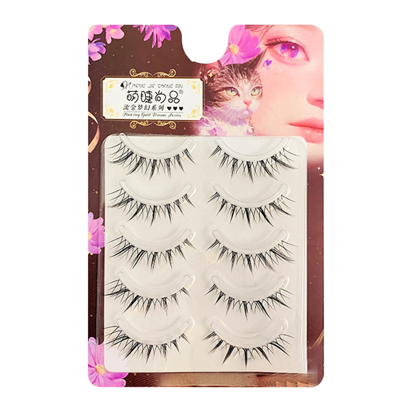 5 Pairs Sunflower Wispy False Eyelashes – Anime Manga Lashes False Eyelashes Peaceful Pleasures Health and Wellness style 3