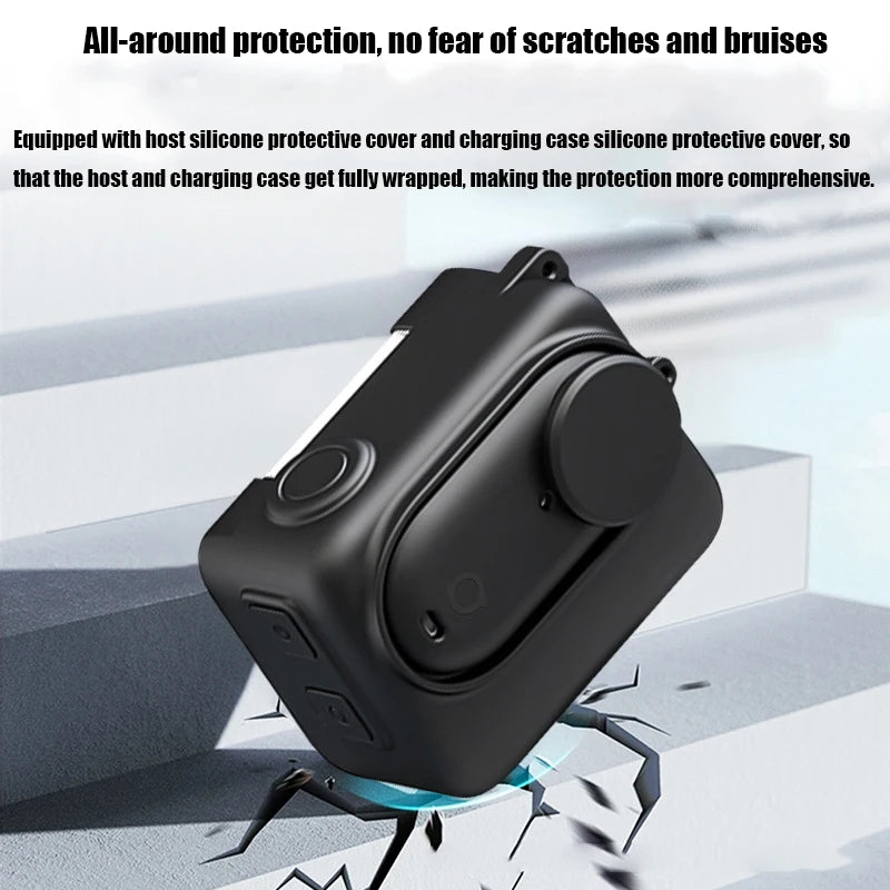 Silicone Case For Insta360 GO 3S Camera Battery Compartment and fuselage Protective Cover Case with Lens Cap Peaceful Pleasures Health and Wellness