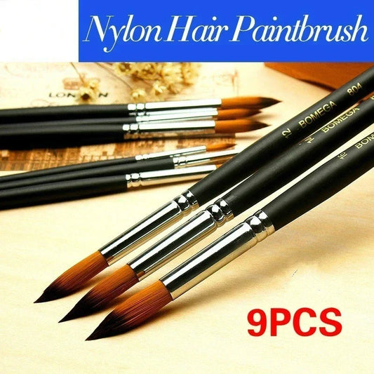 Long Handle Nylon Watercolor Brush Acrylic Painting Brushes Gouache Peaceful Pleasures Health and Wellness