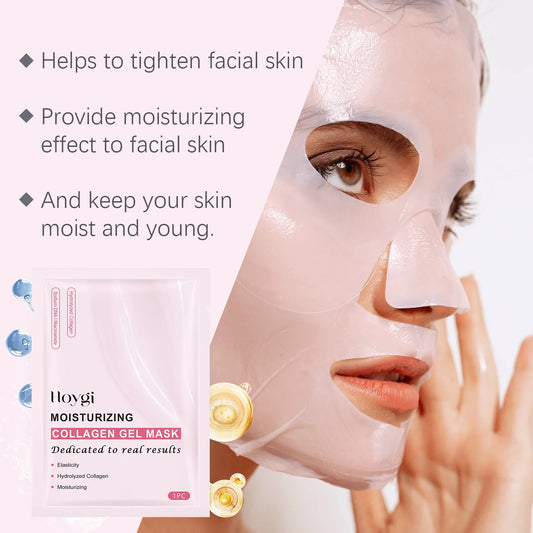 Hydrolyzed Collagen Sheet Mask Reduce Fine Lines Increase Skin Elasticity Firming Nourishing Shrink Pores Sodium DNA Facial Mask Peaceful Pleasures Health and Wellness