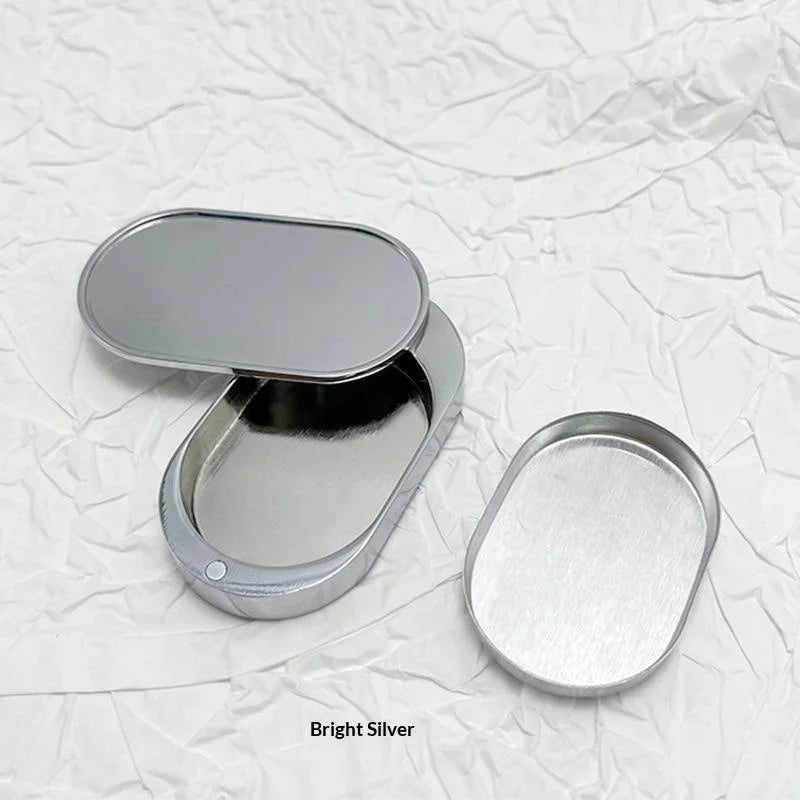 Moon-Shaped Zinc Alloy Balm Tin | Slide Lid Travel Container