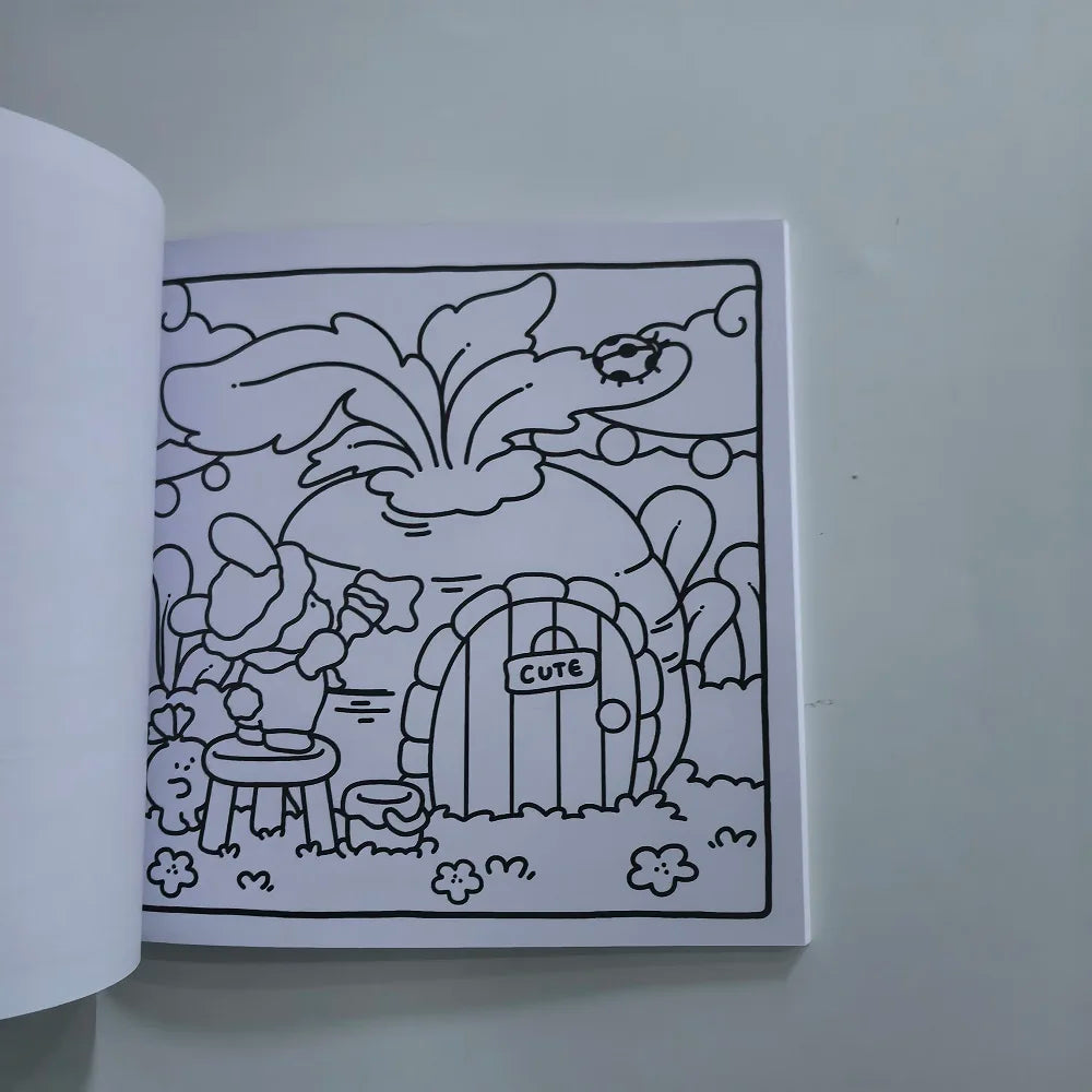 Hidden Garden Cute Comfy Coloring Book Adults Drawing Perfect Party