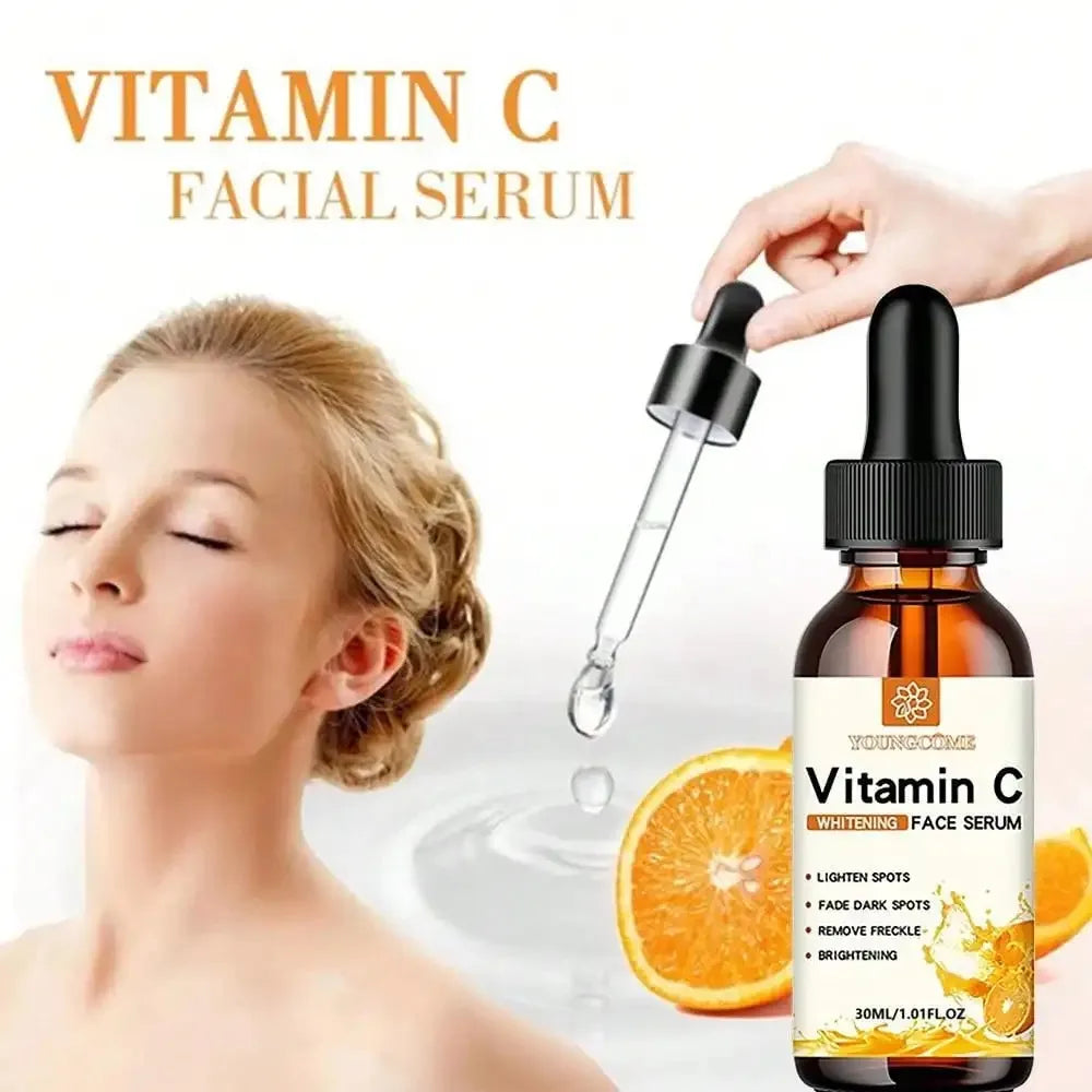 VitaminC Contains Hyaluronic Acid Brightening Original Liquid Fade Fine Lines Moisturizing Repair Dull Serum Face Skin Care 30ml Peaceful Pleasures Health and Wellness