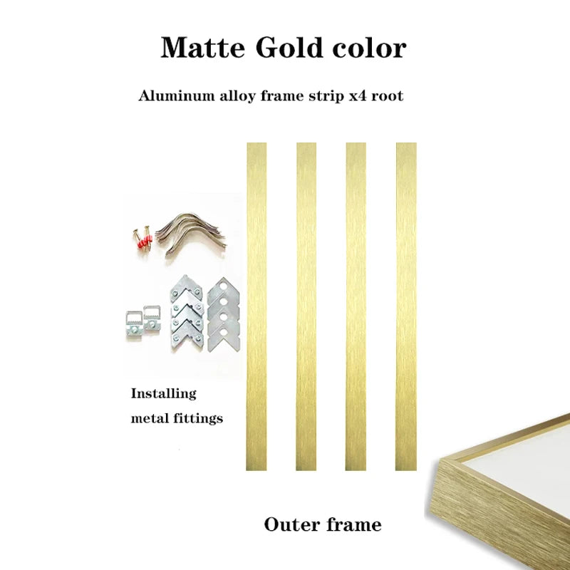 DIY Aluminum Canvas Picture Frame,Frame, Home Decor Art, Small Size Peaceful Pleasures Health and Wellness Matte Gold 35x45cm China Mainland