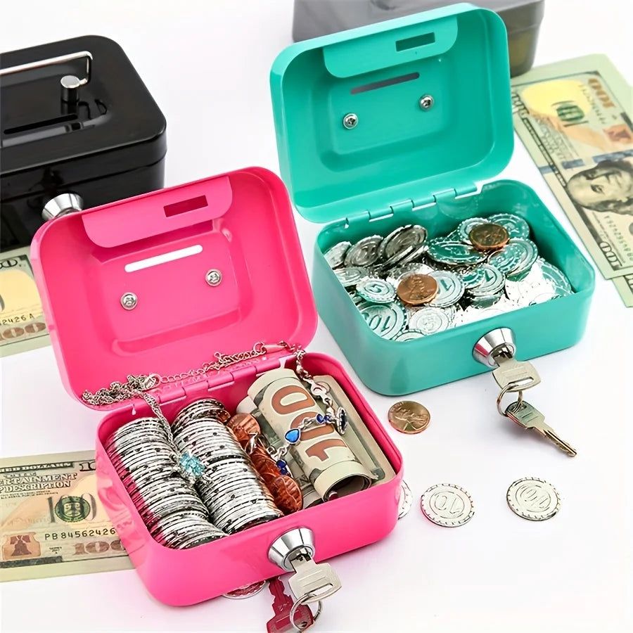 Steel Cash Box with Key Lock & Removable Money Tray | Metal Safe