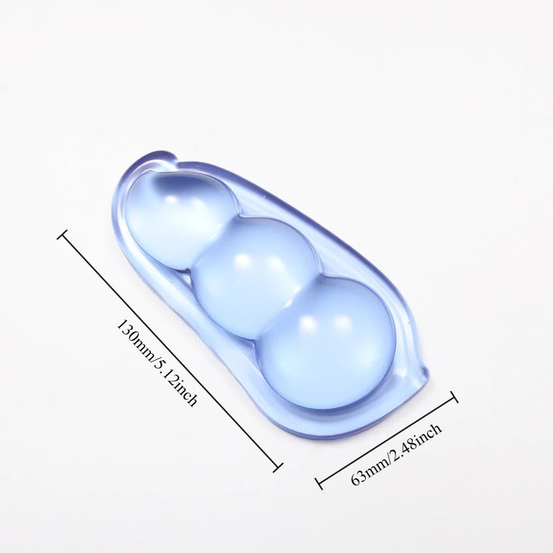 1pc Silicone Holland Bean Mouse Pad Transparent Wrist Support Cool Hand Pillow Office and Home Games Peaceful Pleasures Health and Wellness blue