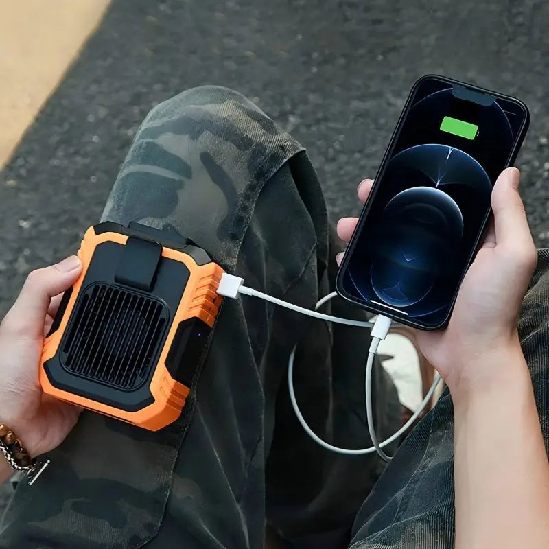 Portable USB charging waist clip fan with 3-speed settings, providing strong outdoor airflow, wearable air-cooling fan Peaceful Pleasures Health and Wellness