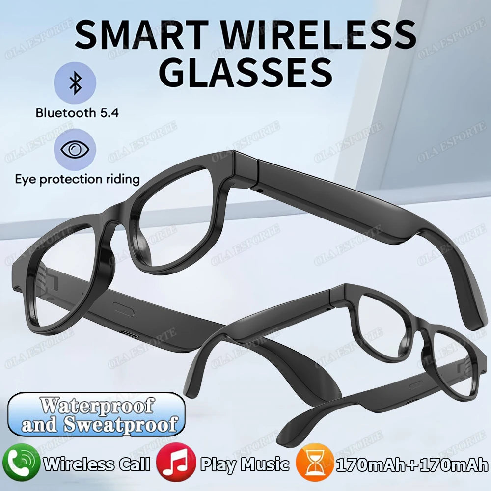 Smart Glasses AI Voice Assistant Bluetooth HD Camera Sunglasses