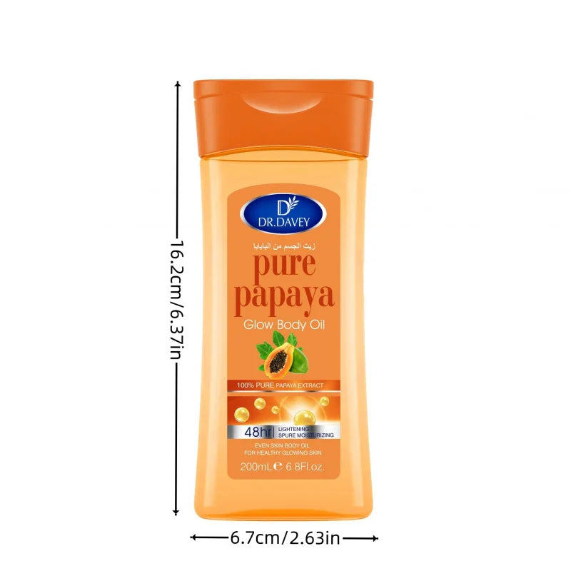 DR.DAVEY Papaya Glow Body Oil – Moisturizing Massage Oil 200ml