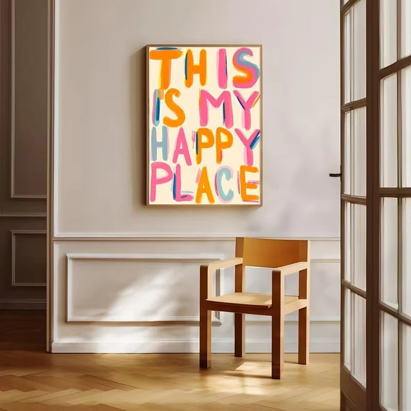 Modern This Is My Happy Place Quotes Wall Art Print Canvas Painting Poster Picture For Bedroom And Living Room Home Decor Peaceful Pleasures Health and Wellness