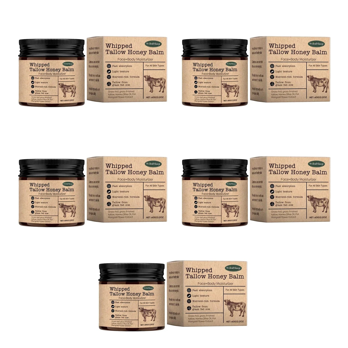 WoodSleep Beef Tallow & Honey Face Body Cream – Deep Moisture