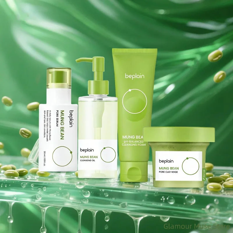 BEPLAIN Mung Bean Korean Skincare Set – Serum, Foam & Mask Peaceful Pleasures Health and Wellness