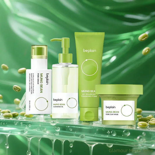 BEPLAIN Mung Bean Korean Skincare Set – Serum, Foam & Mask Peaceful Pleasures Health and Wellness
