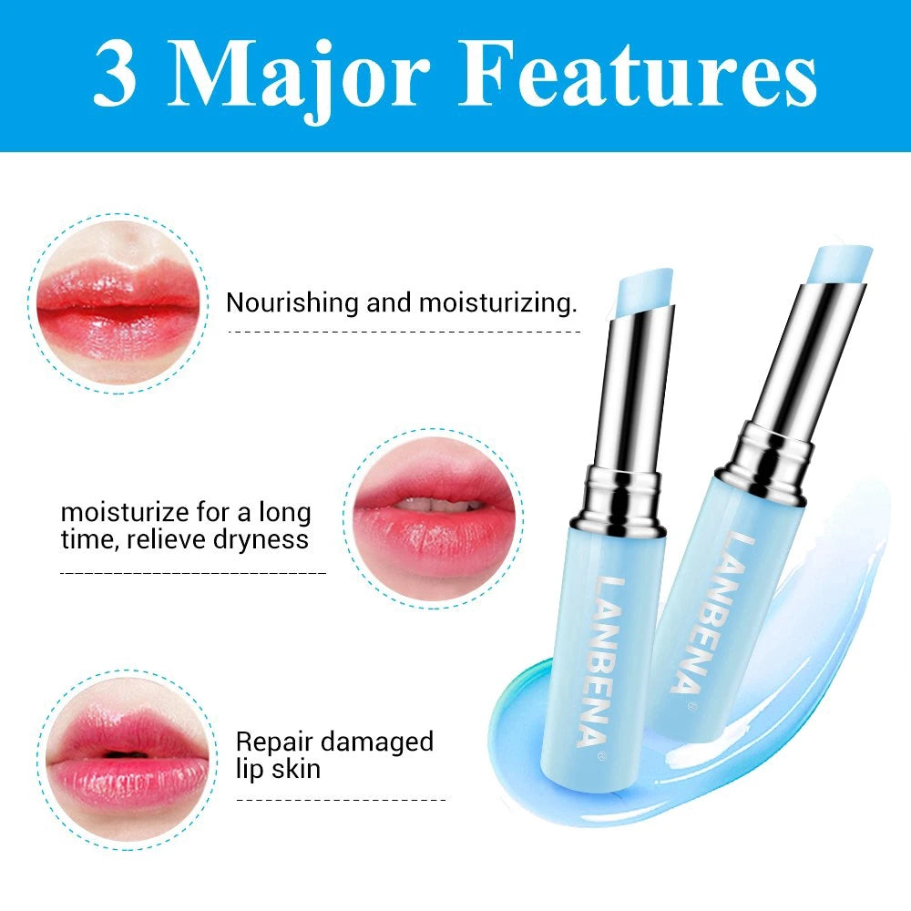 LANBENA Hyaluronic Acid Lip Balm Lip Plumper Moisturizing Reduce Fine Lines Long-lasting Hydration Protecting Dry Lip Peaceful Pleasures Health and Wellness