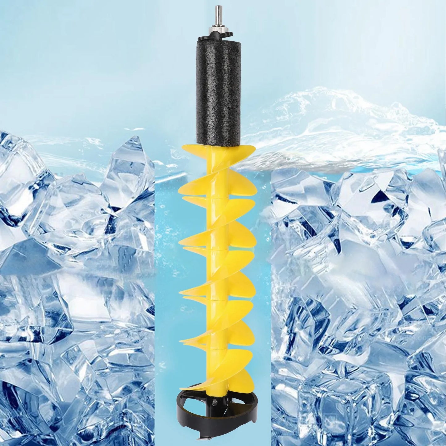 Ice Drill Auger Ice Drill Bit Ice Auger 6 Inch Diameter 28 Inch Length Electric Ice Fishing Auger Drill Bit with Floating Device Peaceful Pleasures Health and Wellness