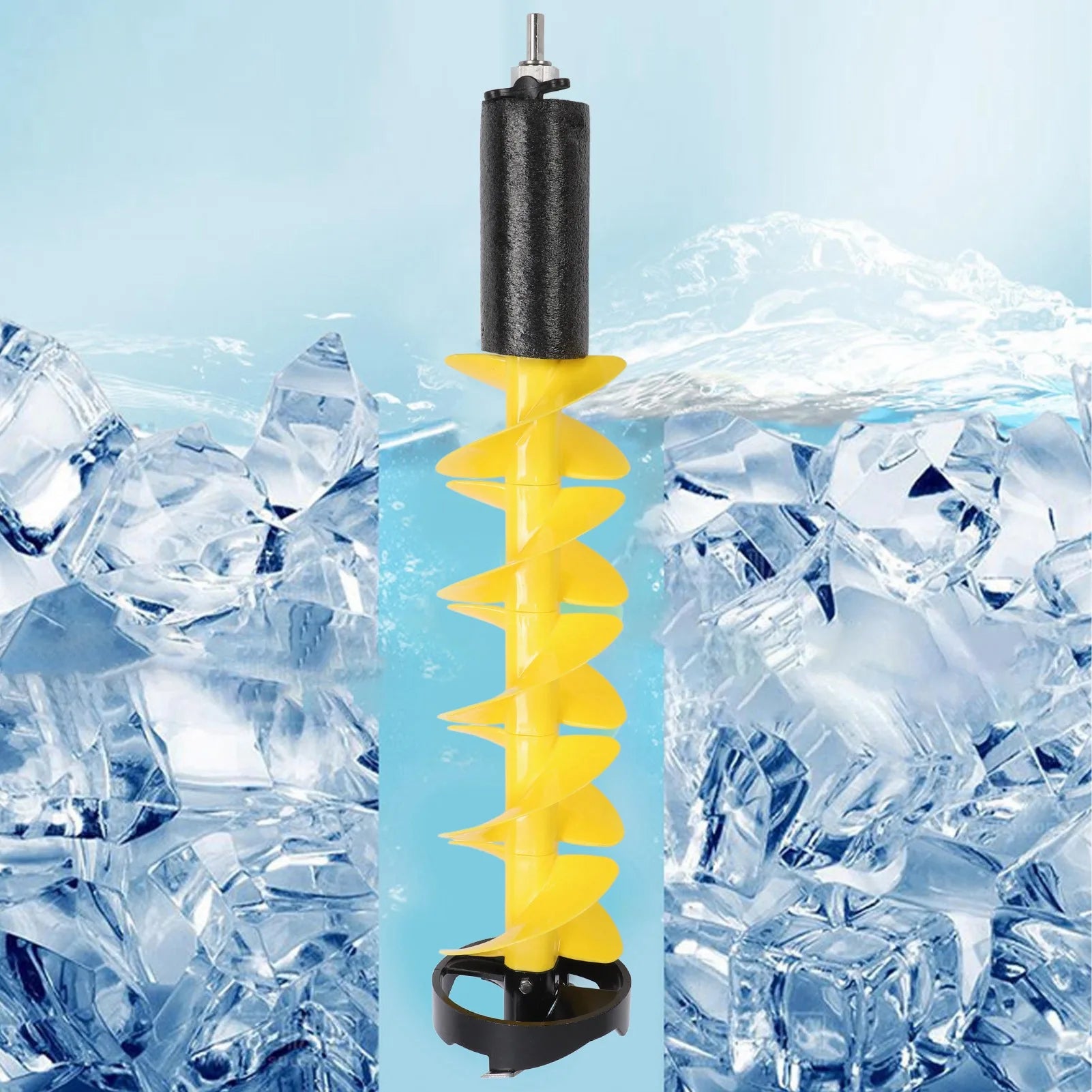 Ice Drill Auger Ice Drill Bit Ice Auger 6 Inch Diameter 28 Inch Length Electric Ice Fishing Auger Drill Bit with Floating Device Peaceful Pleasures Health and Wellness